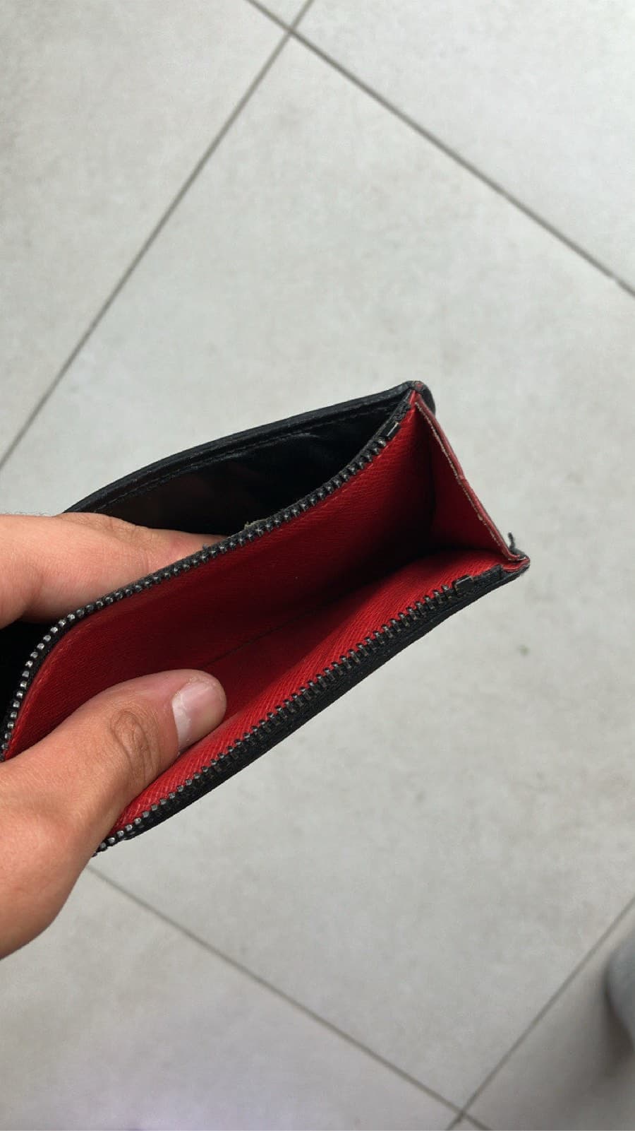Black Red Zippered Pouch