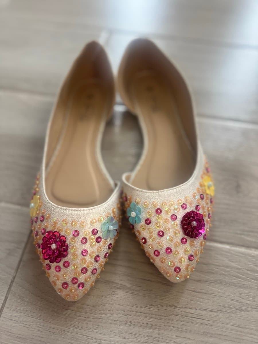 Embellished Pointed-Toe Flats thumbnail 3