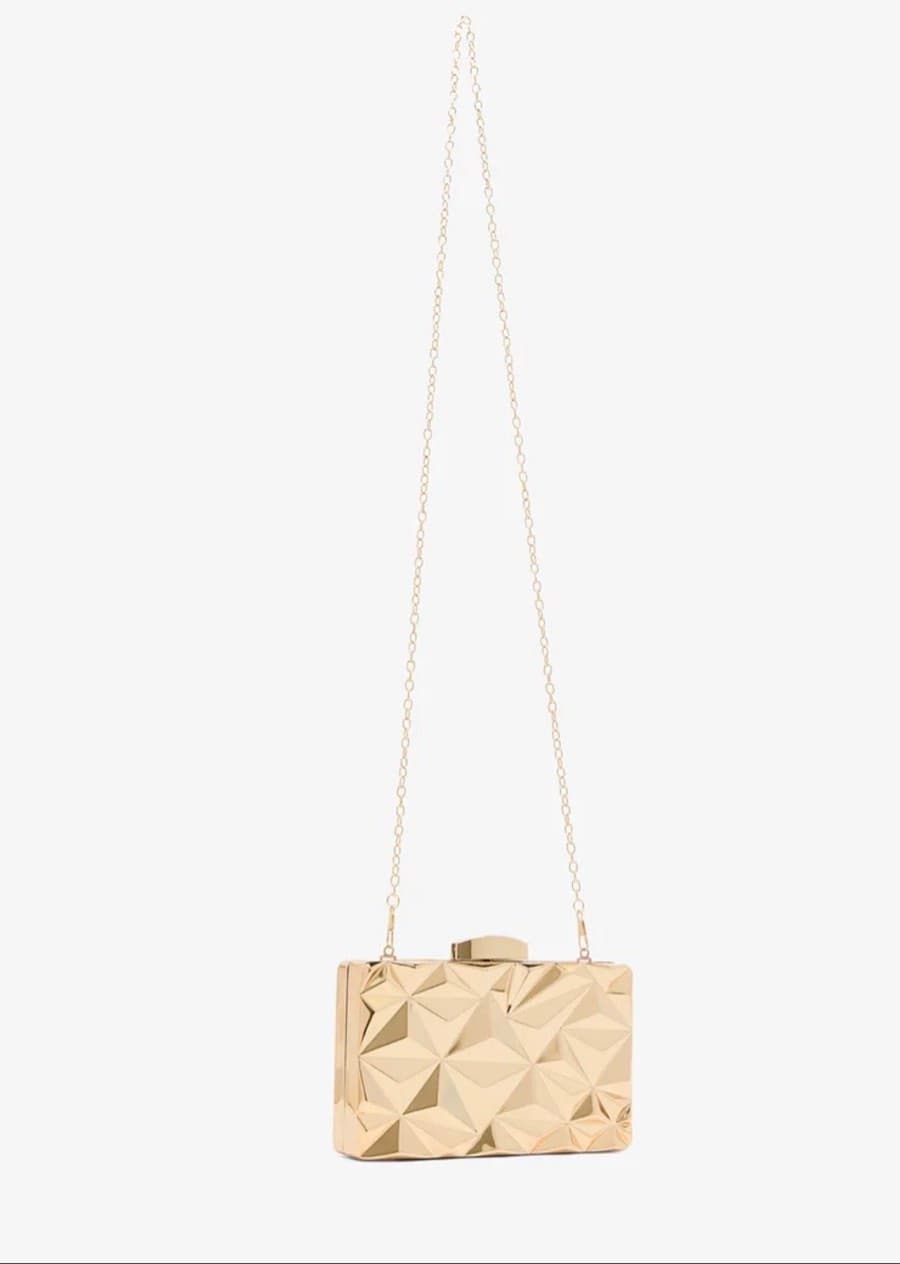 Gold Geometric Box Clutch thumbnail 3
