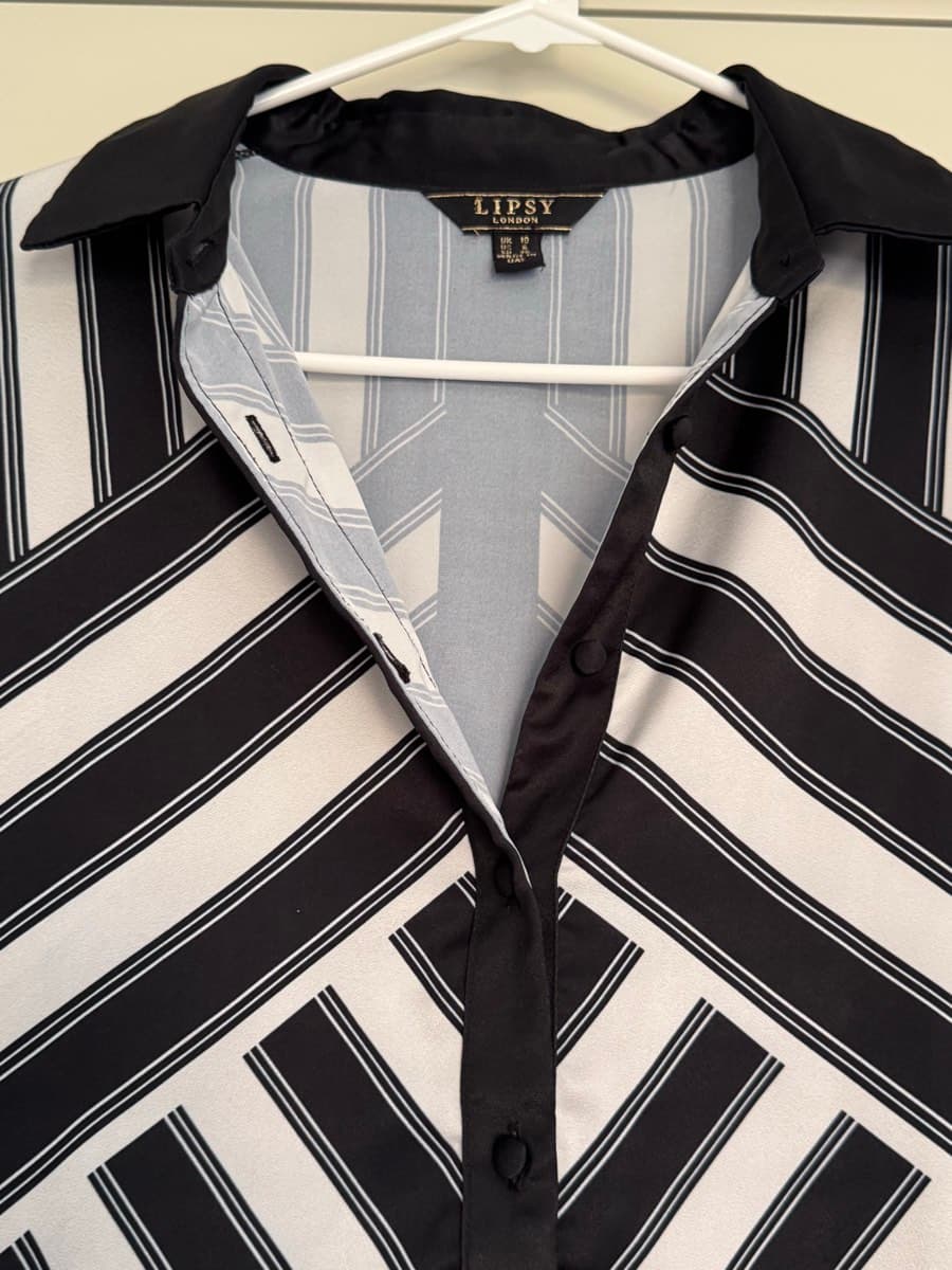 Striped Long-Sleeve Blouse & Pants set thumbnail 3
