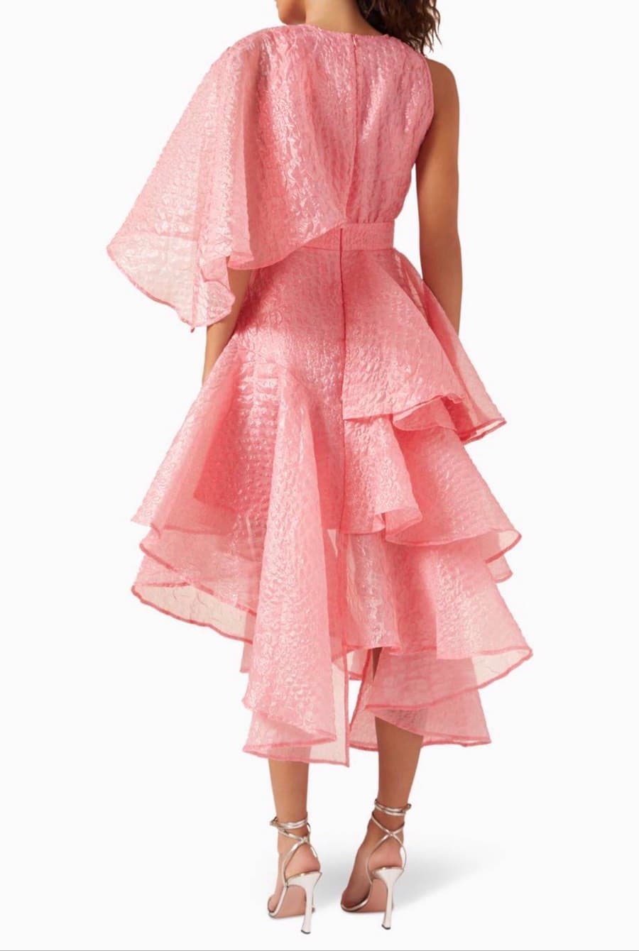 Pink Ruffled Midi Dress thumbnail 3
