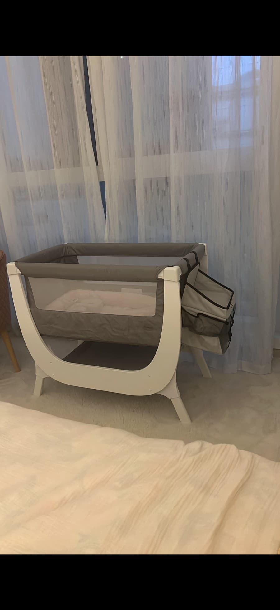 Shnuggle Grey Baby Bassinet and cot thumbnail 2