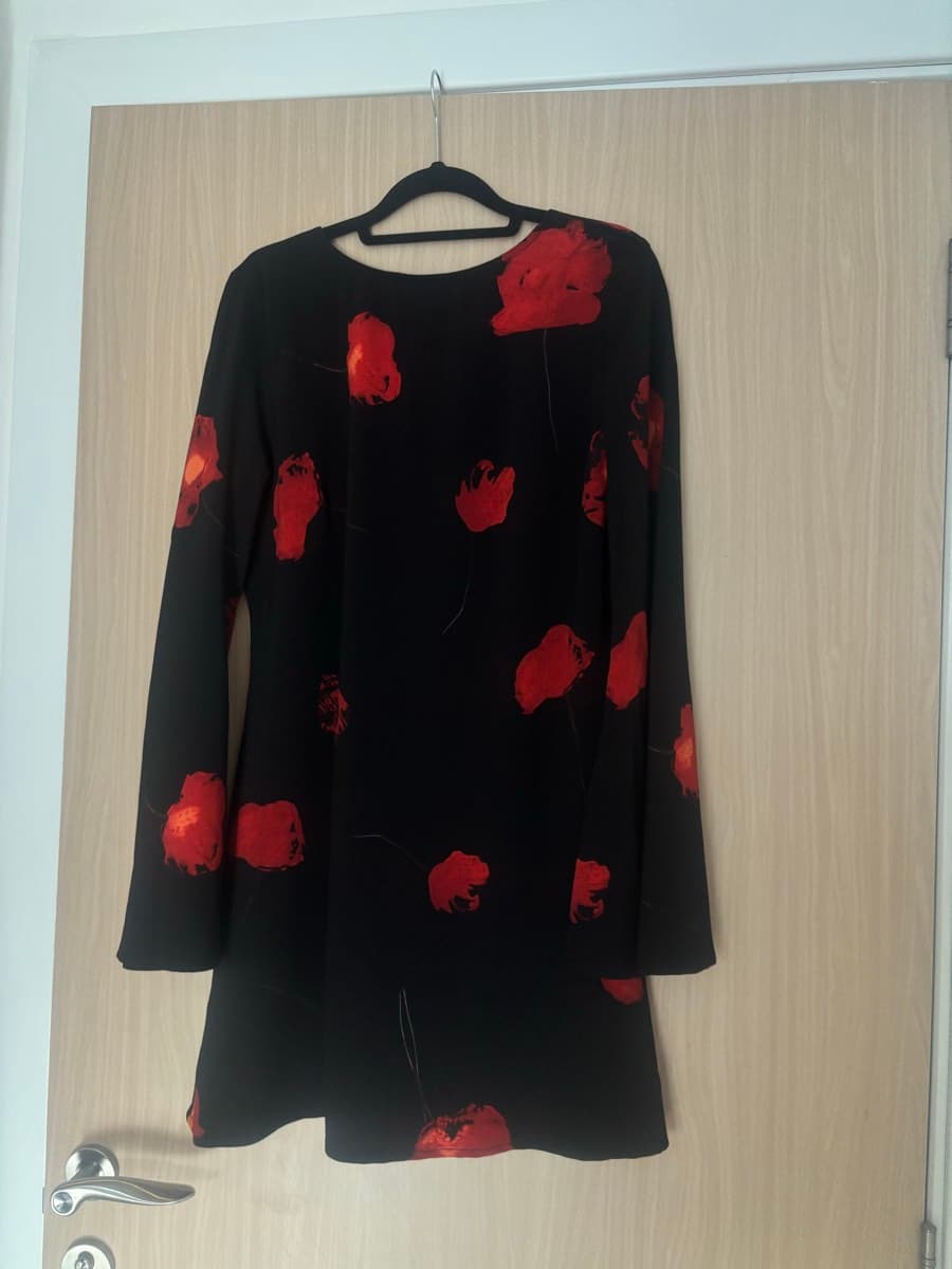 Black Red Floral Mini Dress thumbnail 2