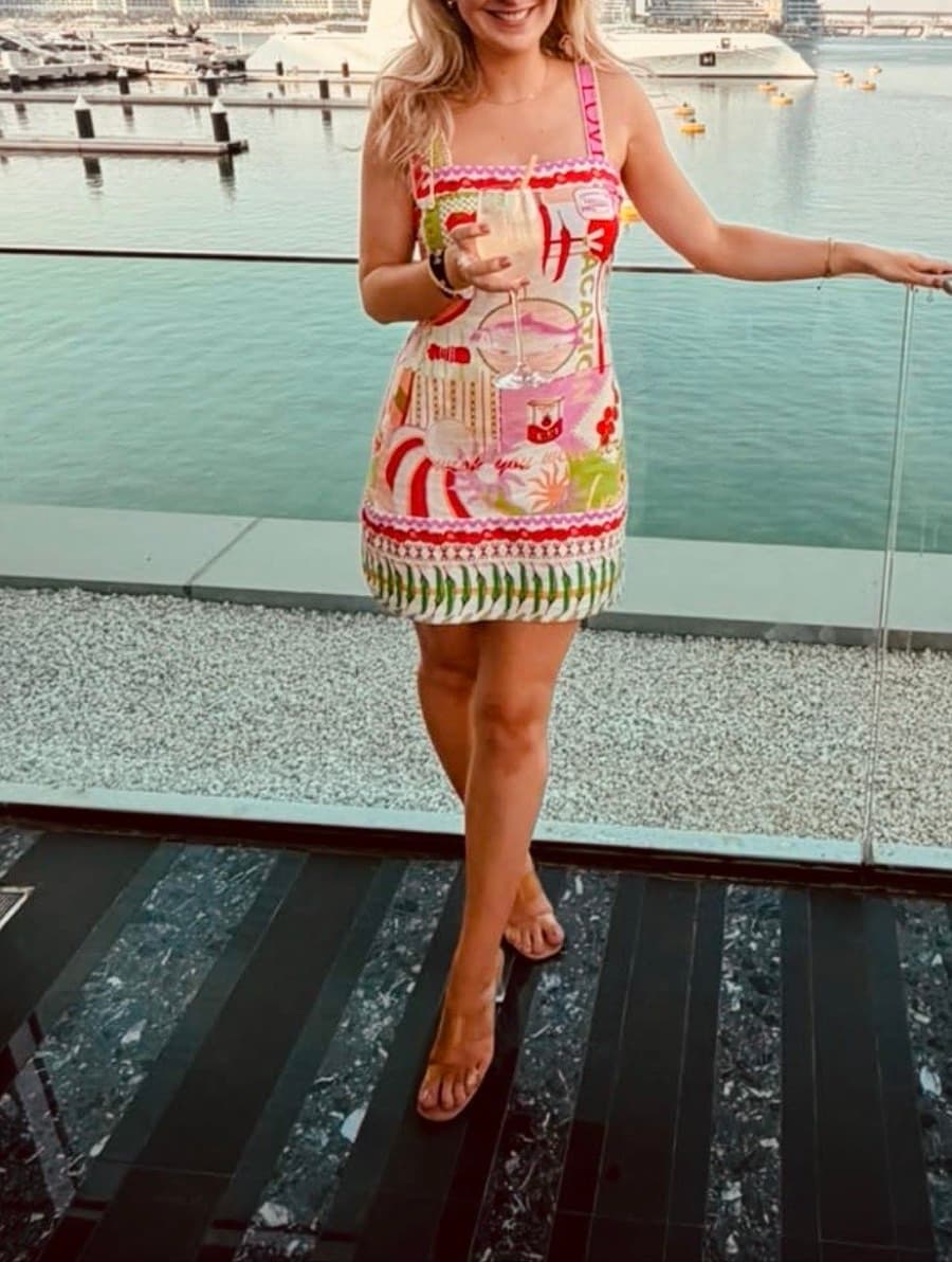 Printed Tie-Strap Mini Dress thumbnail 4