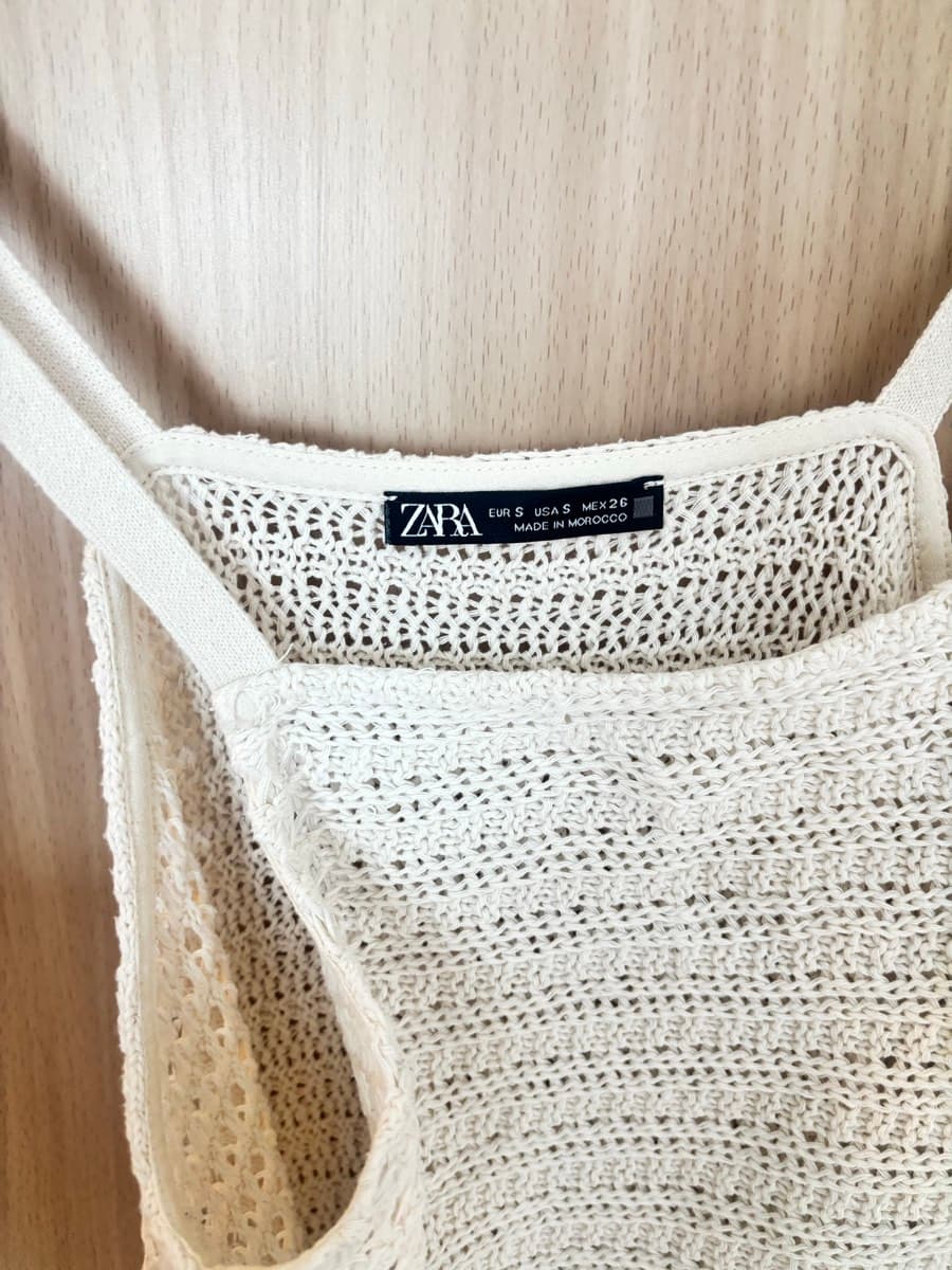 Cream Crochet Knit Dress thumbnail 3