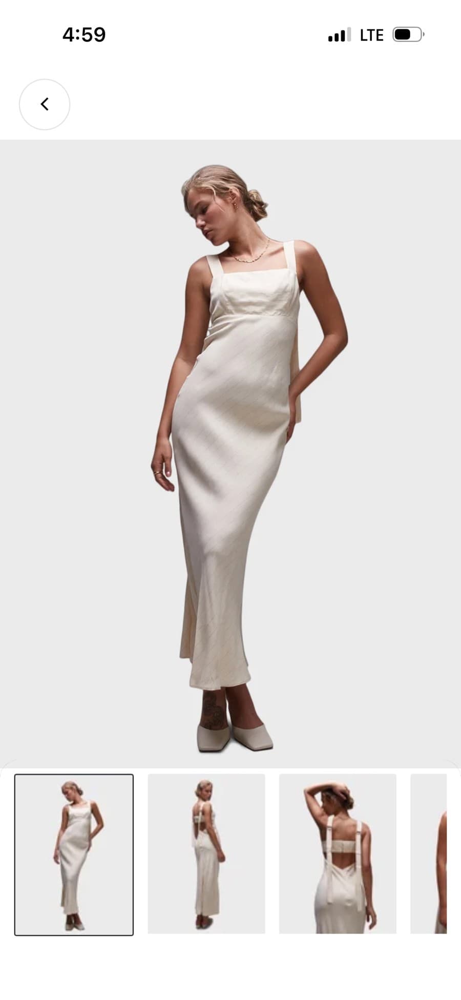 Cream Pinstripe Cut-Out Maxi Dress thumbnail 2