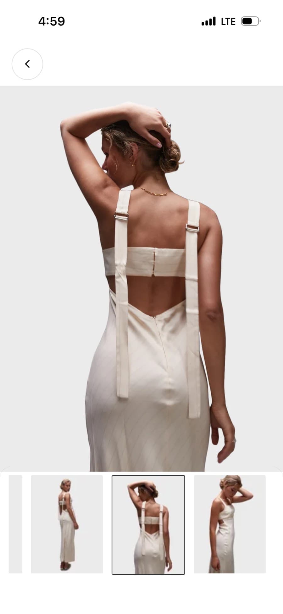 Cream Pinstripe Cut-Out Maxi Dress thumbnail 3
