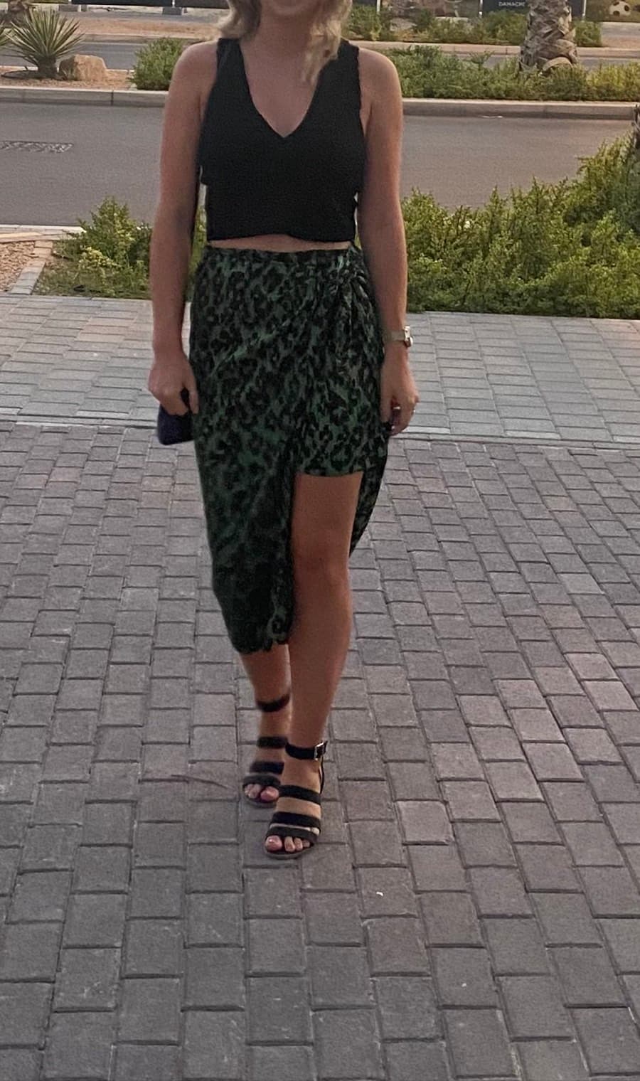 Green Leopard Print Skirt thumbnail 3