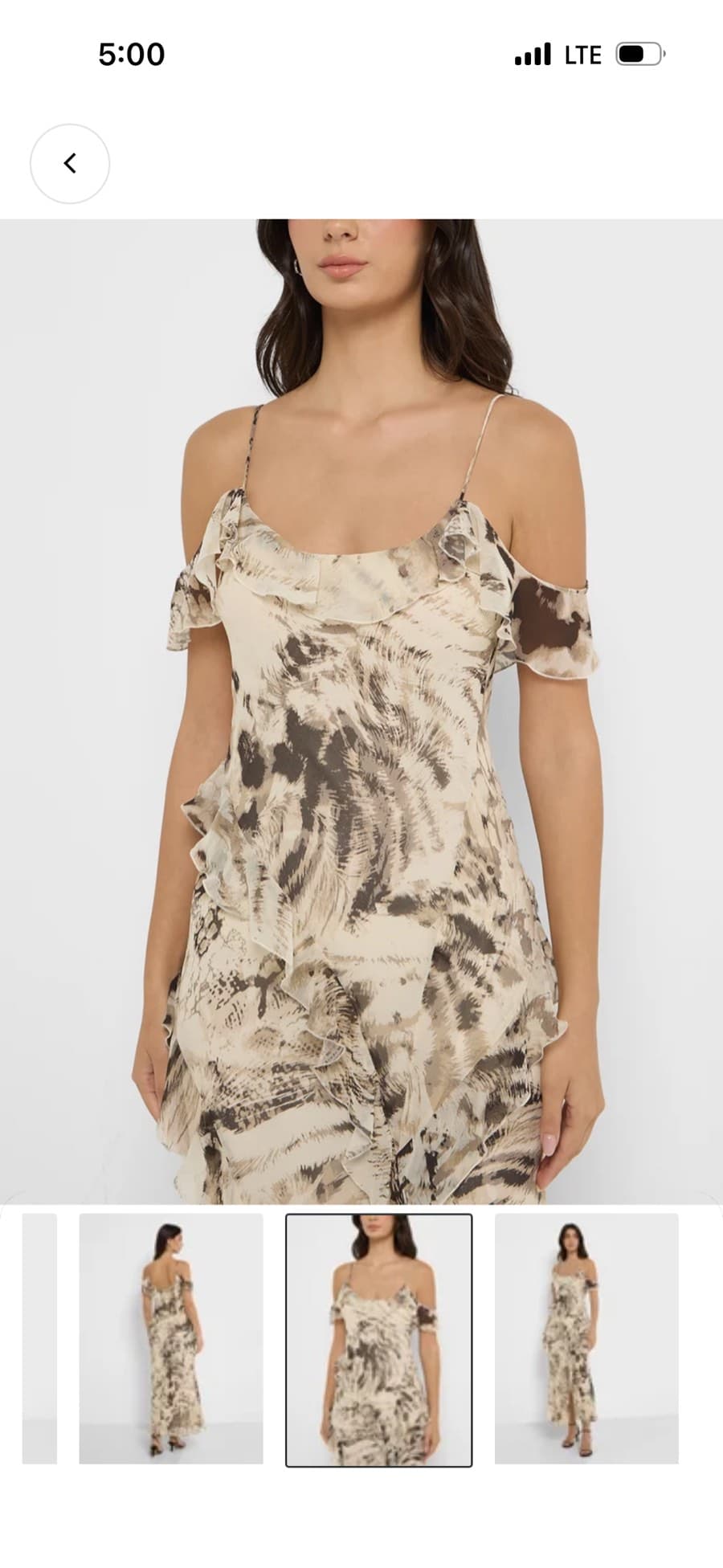Printed Ruffled Maxi Dress thumbnail 3