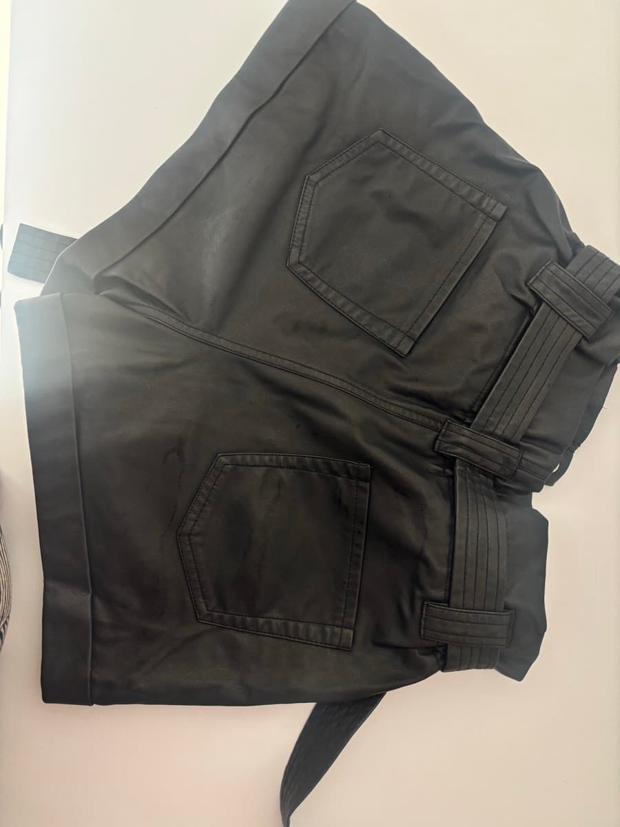 Black Faux Leather Shorts thumbnail 4