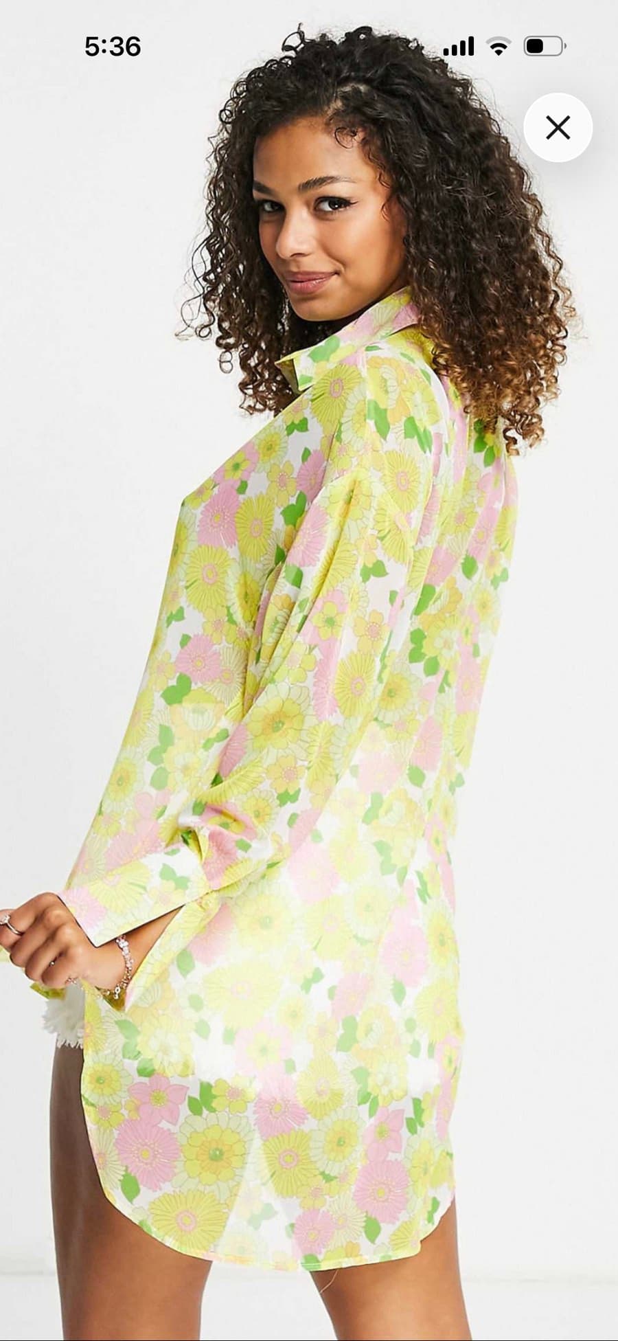 Floral Print Longline Shirt thumbnail 2