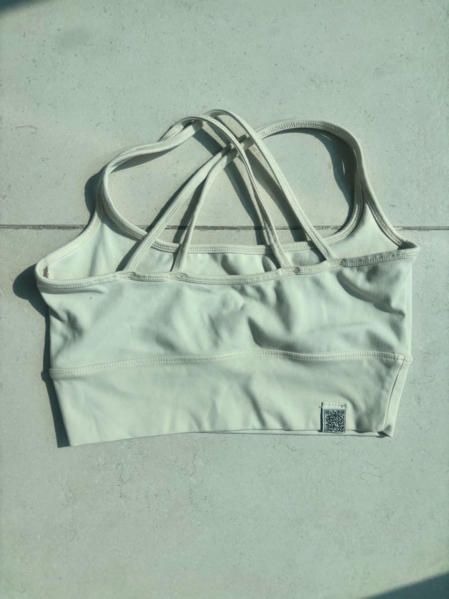 White Criss-Cross Sports Bra thumbnail 2