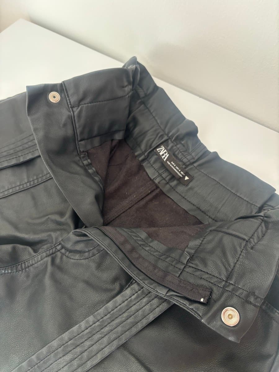Black Faux Leather Shorts thumbnail 3