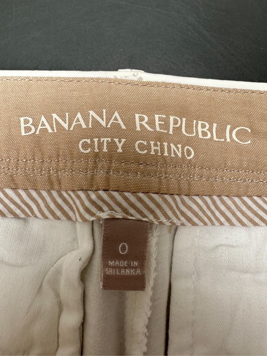 Banana Republic White Cotton Chino Trousers thumbnail 4