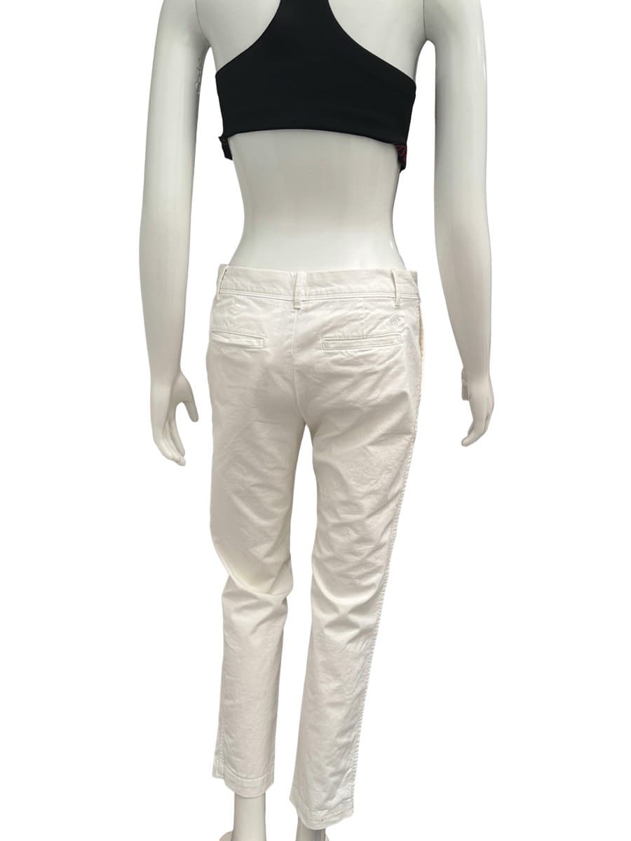 Banana Republic White Cotton Chino Trousers thumbnail 2