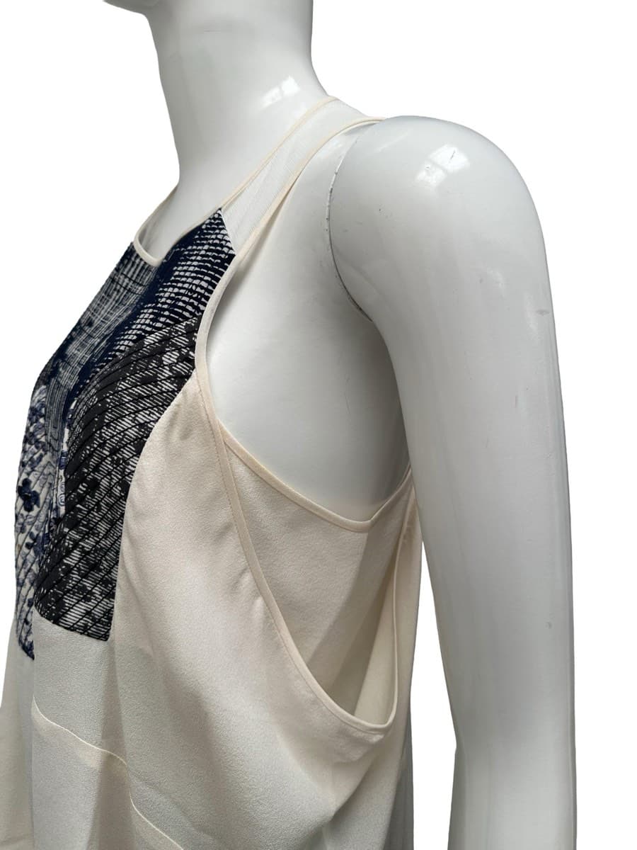BCBG Max Azria Silk Printed Asymmetrical Hem Top thumbnail 7
