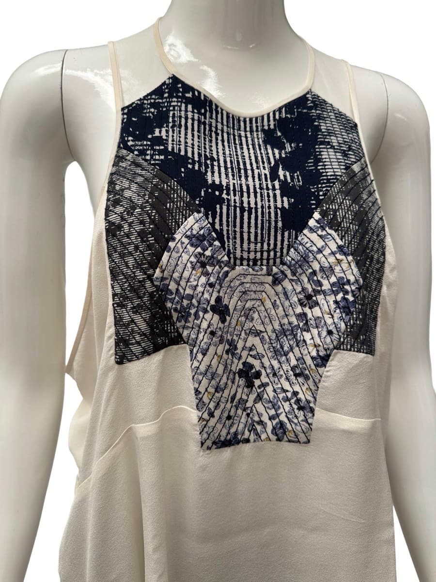 BCBG Max Azria Silk Printed Asymmetrical Hem Top thumbnail 4
