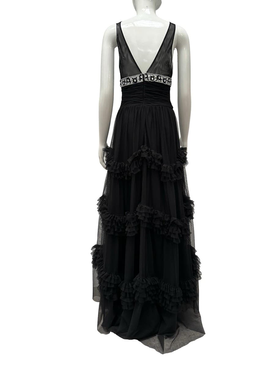 Ming limited edition by Zuhair Murad Black Tulle Ruffled Gown thumbnail 3