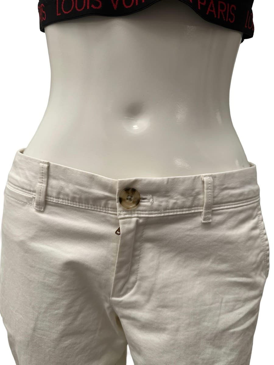 Banana Republic White Cotton Chino Trousers thumbnail 6