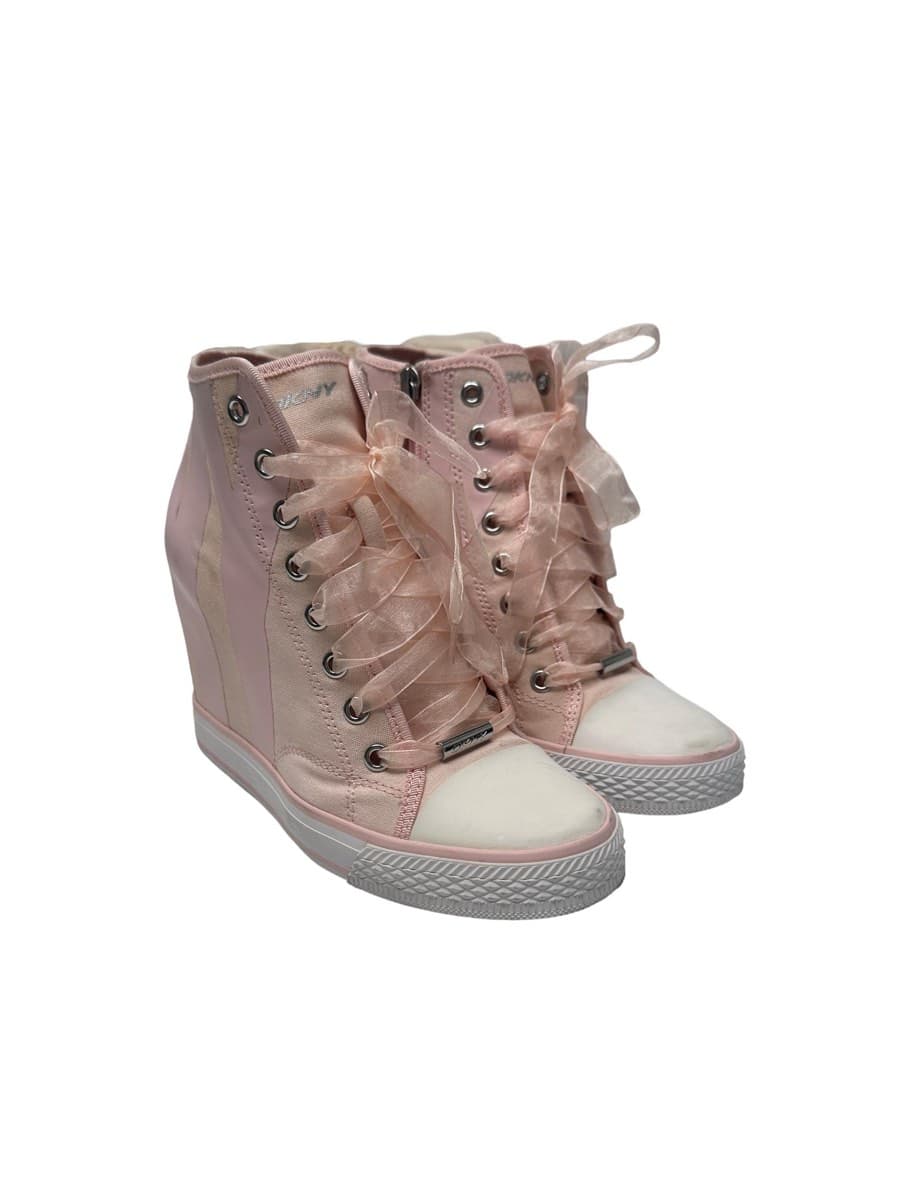DKNY Pink High-Top Wedge Sneakers thumbnail 2