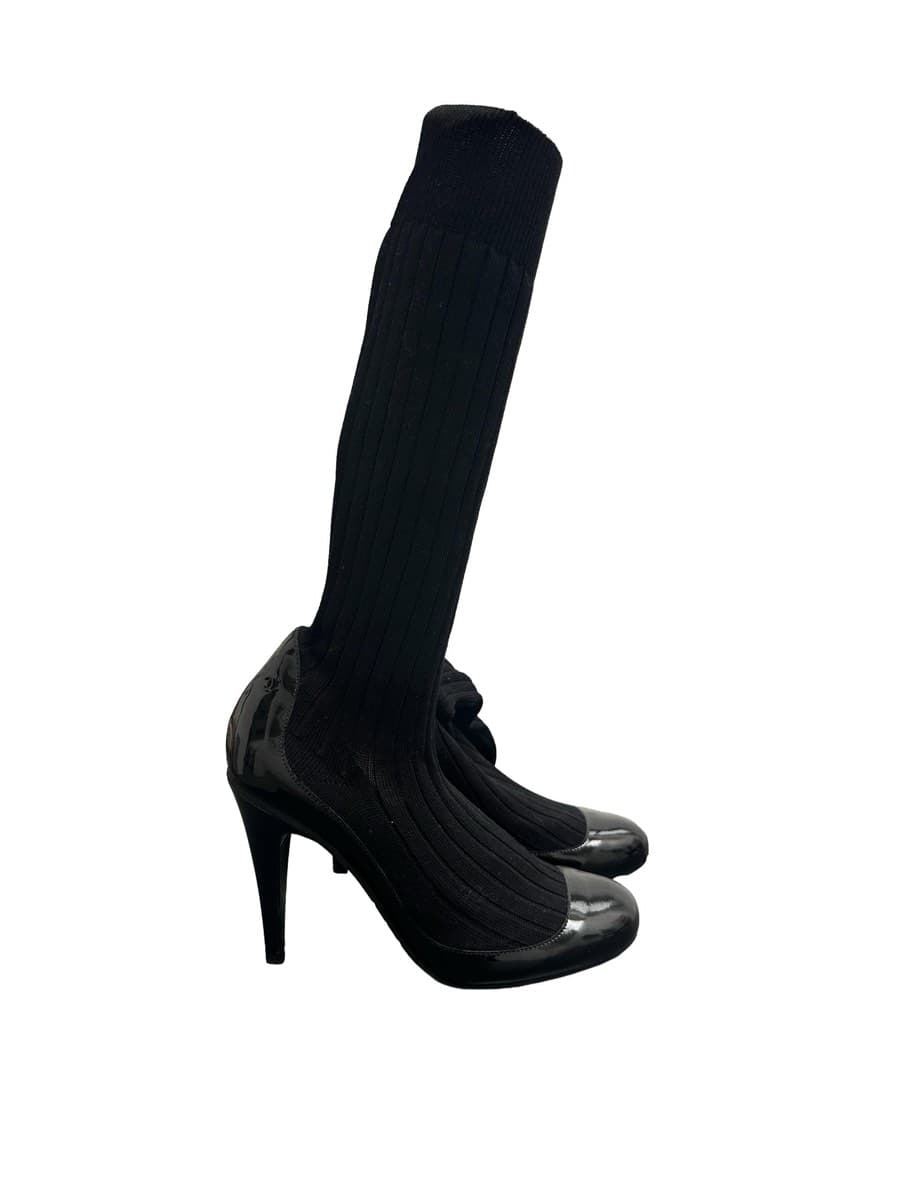 Black Ribbed Knit Boots thumbnail 3