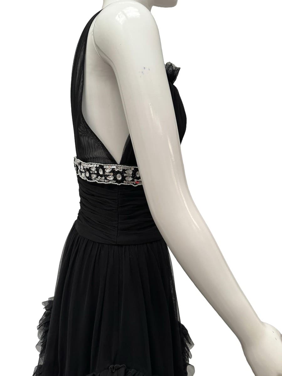 Ming limited edition by Zuhair Murad Black Tulle Ruffled Gown thumbnail 6