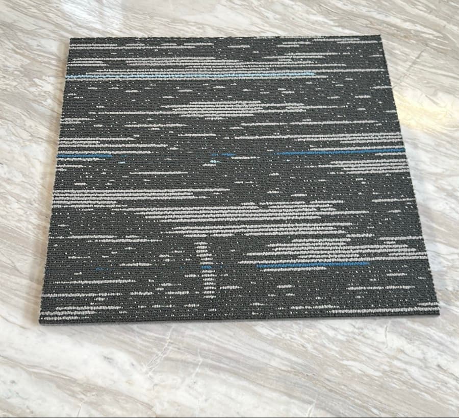 Blue Grey Patterned Carpet Tile thumbnail 4