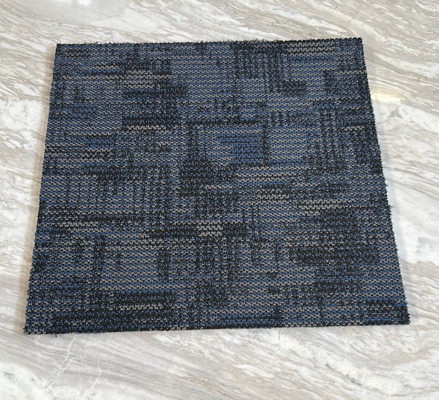 Blue Grey Patterned Carpet Tile