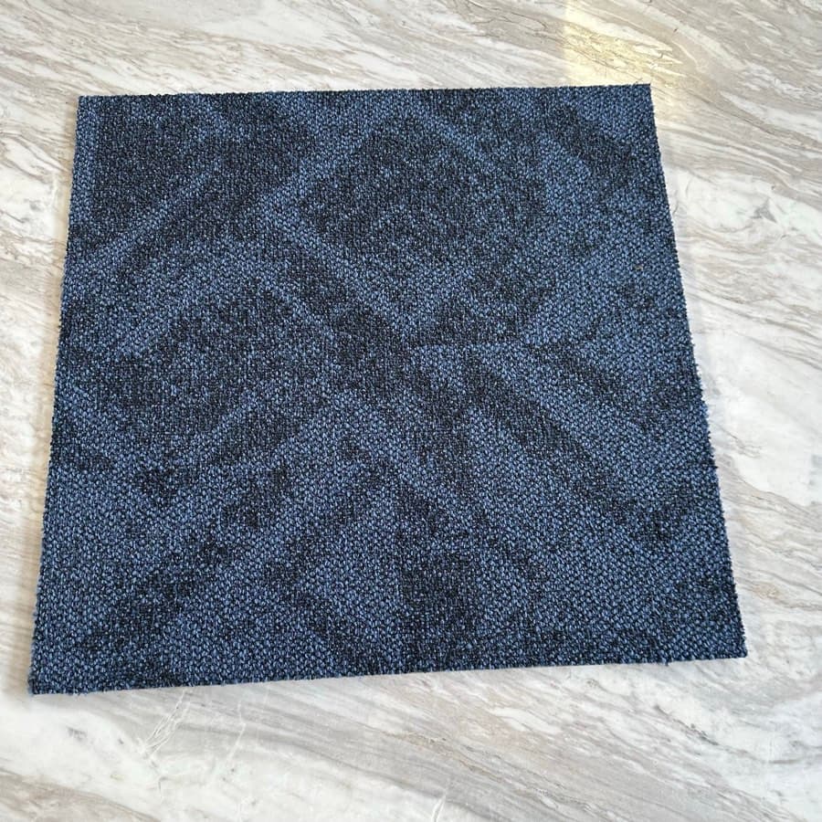 Blue Grey Patterned Carpet Tile thumbnail 5