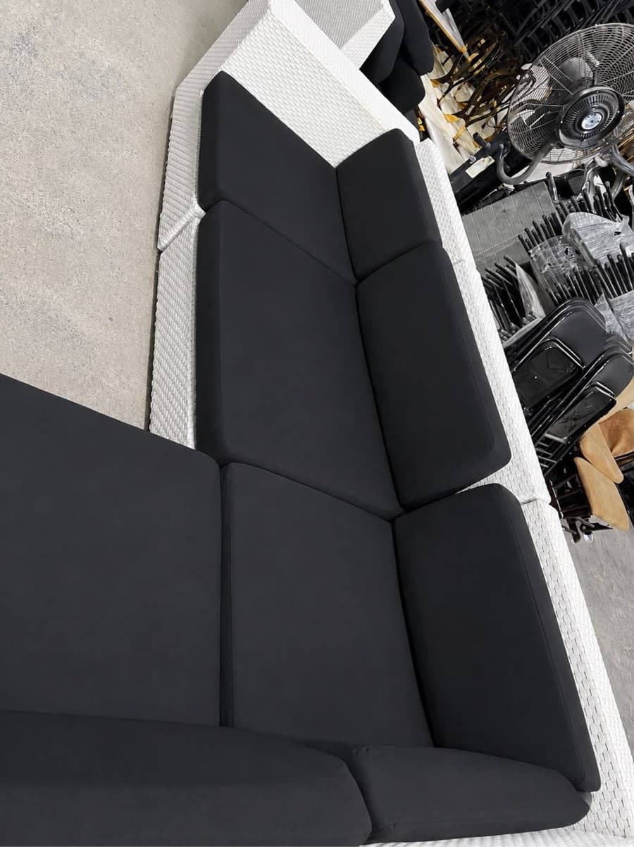 White Woven Sectional 5seater sofa thumbnail 3