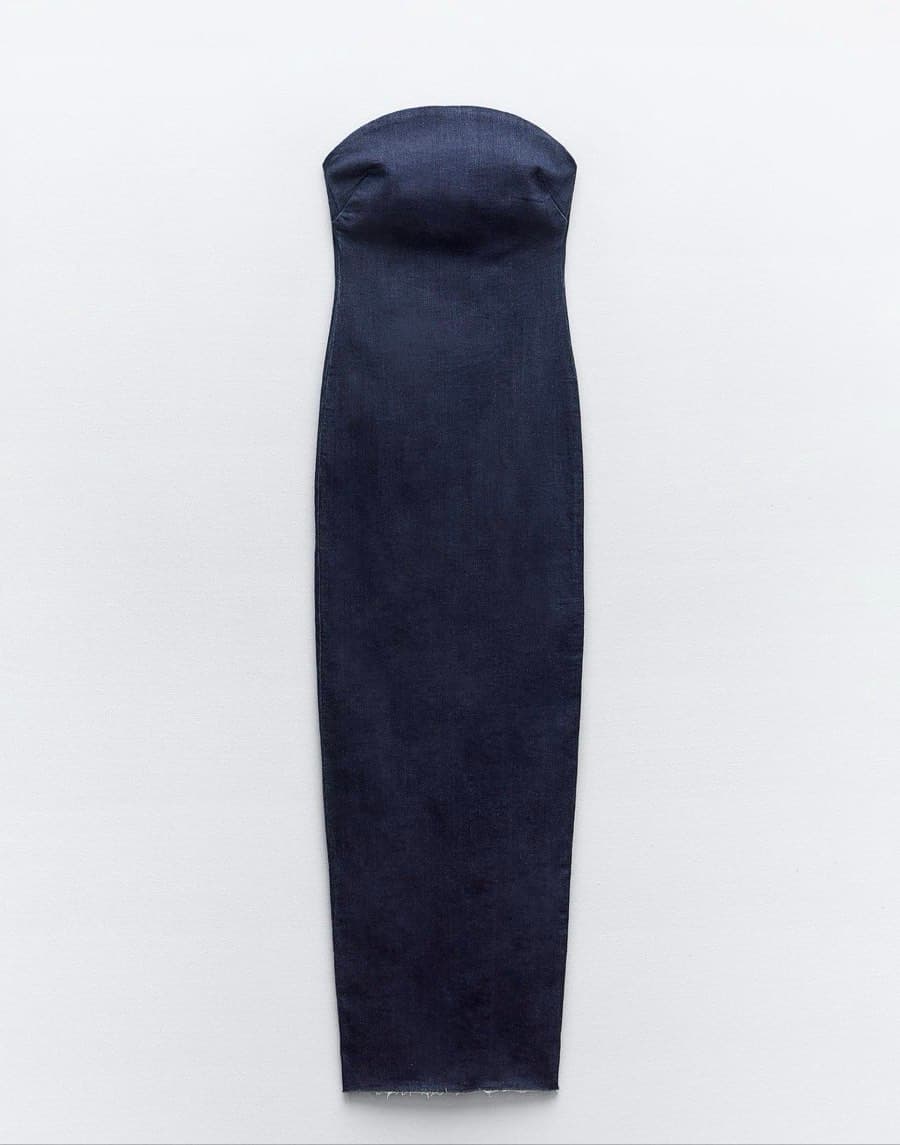 Denim Strapless Maxi Dress