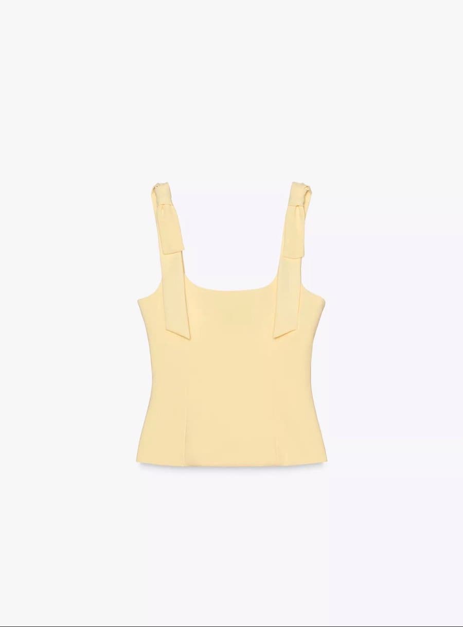 Yellow Tie-Shoulder Top - image 1