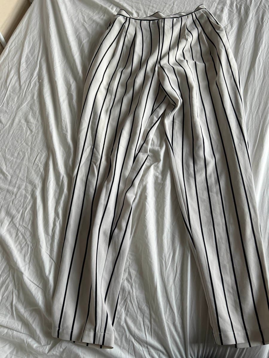 Striped Wide-Leg Trousers
