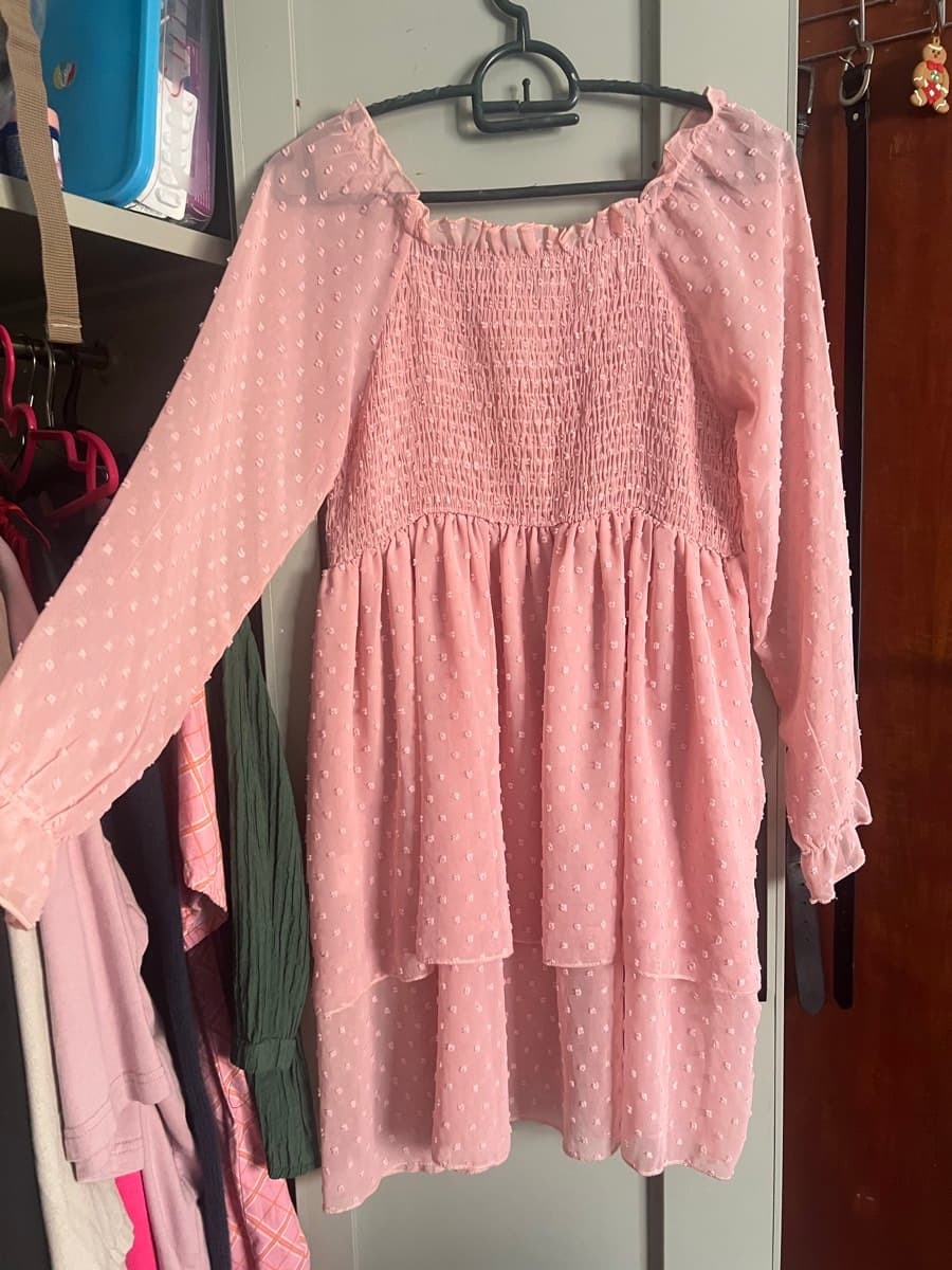 Pink Dotted Smocked dress