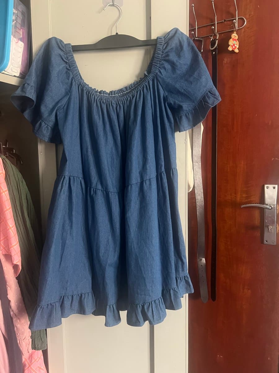 Denim Off-Shoulder Mini Dress