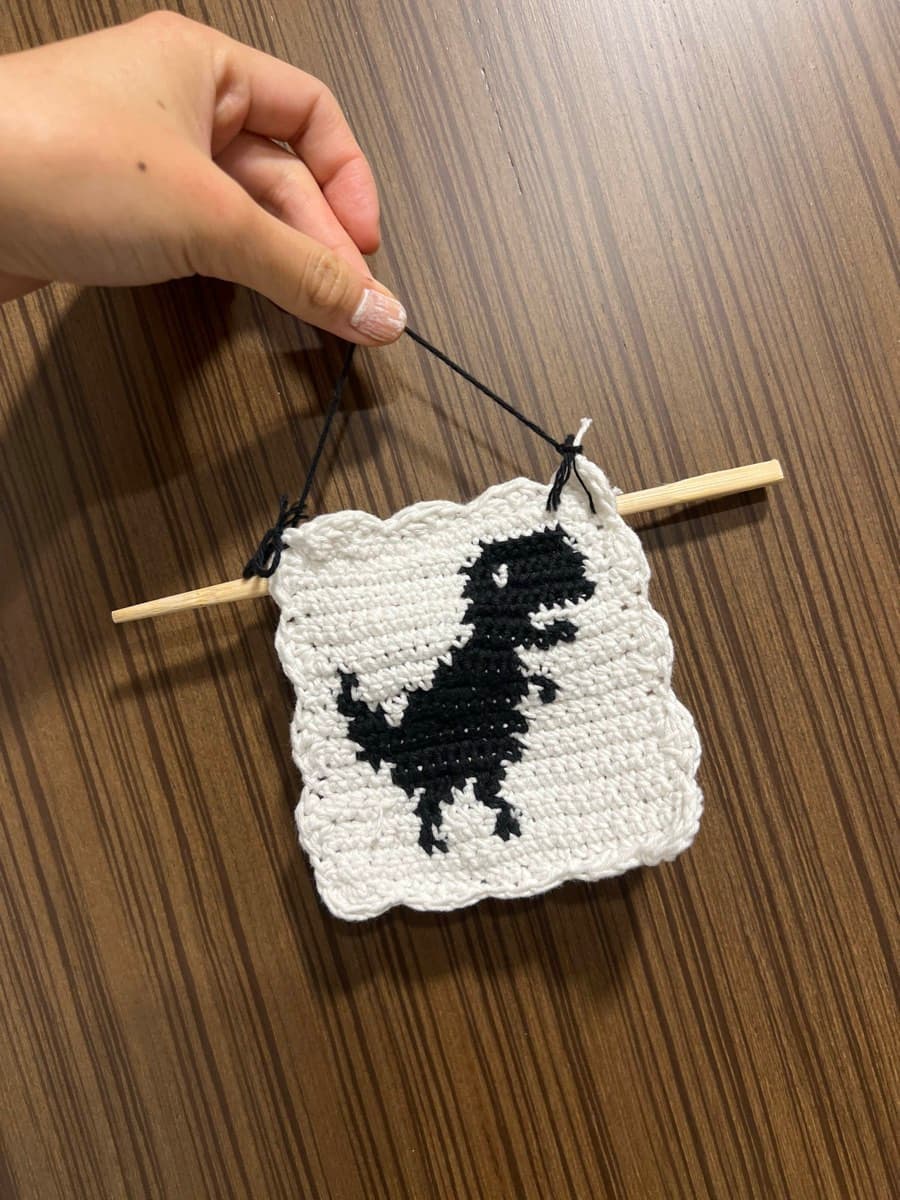 Crochet Dinosaur Wall Hanging