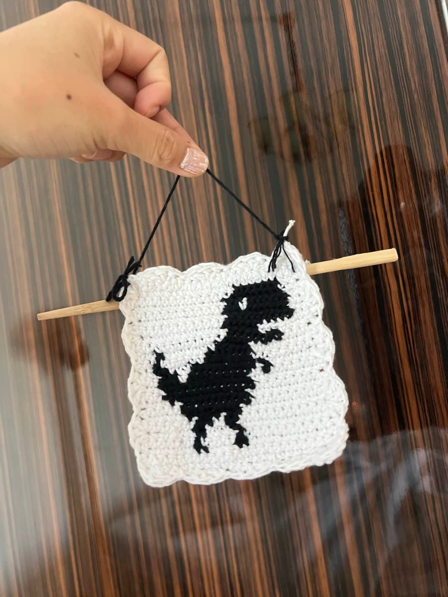 Crochet Dinosaur Wall Hanging thumbnail 2