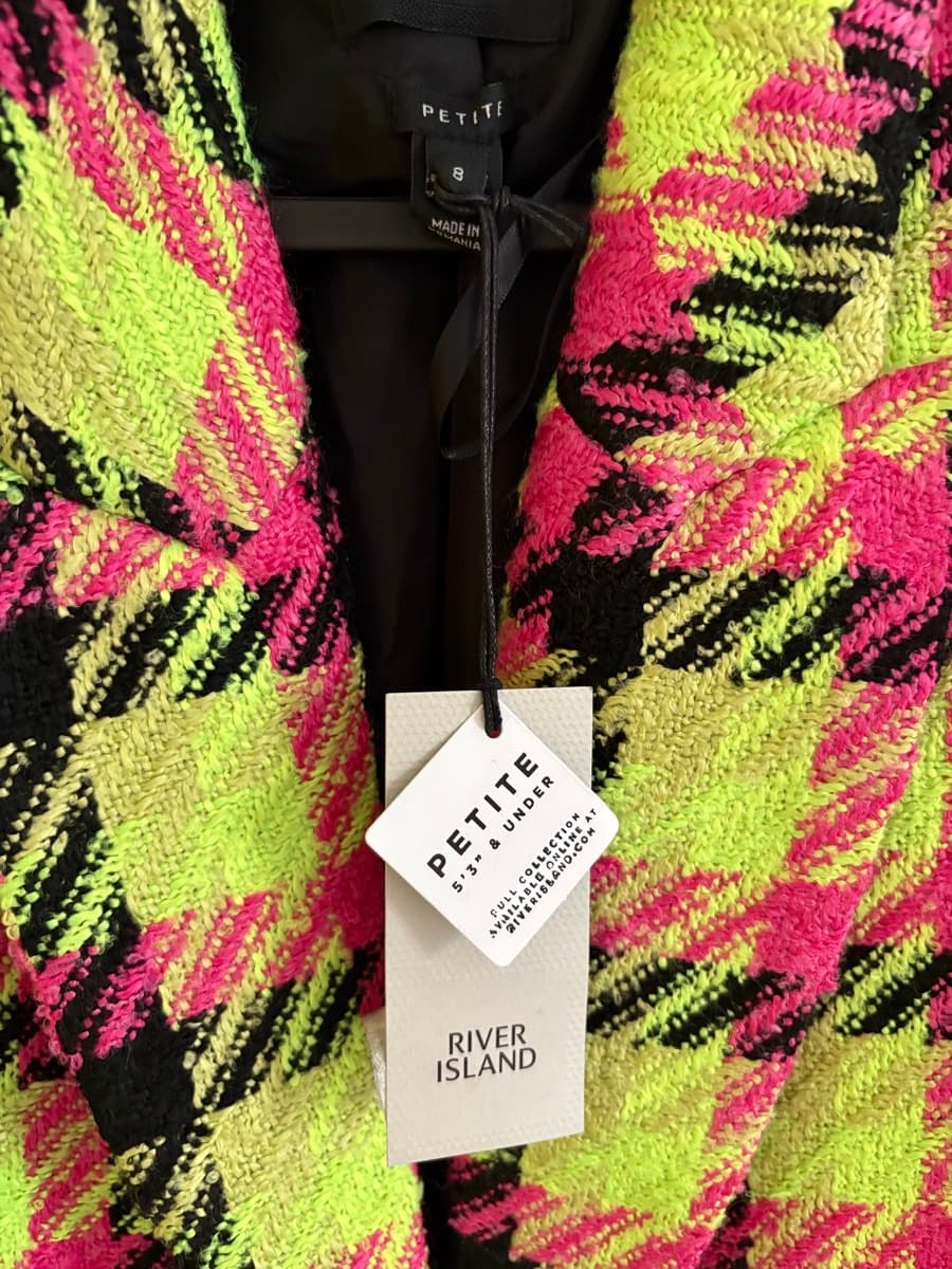 River Island Neon Check Blazer thumbnail 3