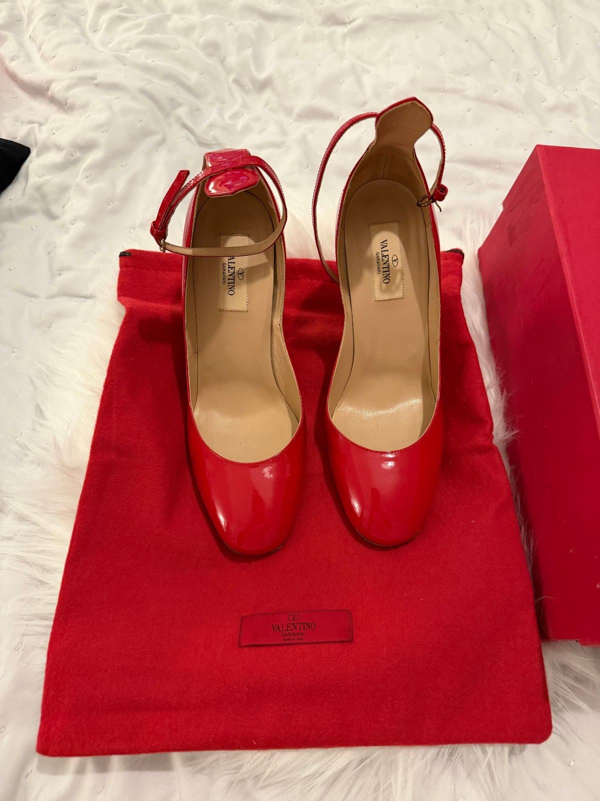 Valentino Garavani Red Patent Leather Heels - Size 38.5 ❤️ thumbnail 3