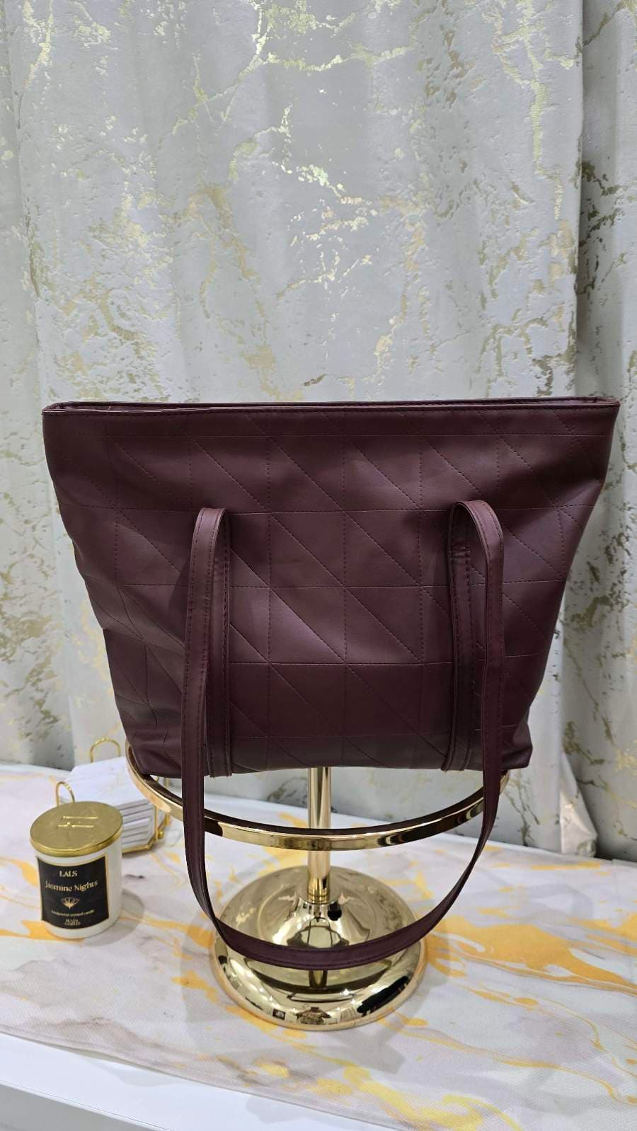 Coffee Brown Geo Tote thumbnail 5