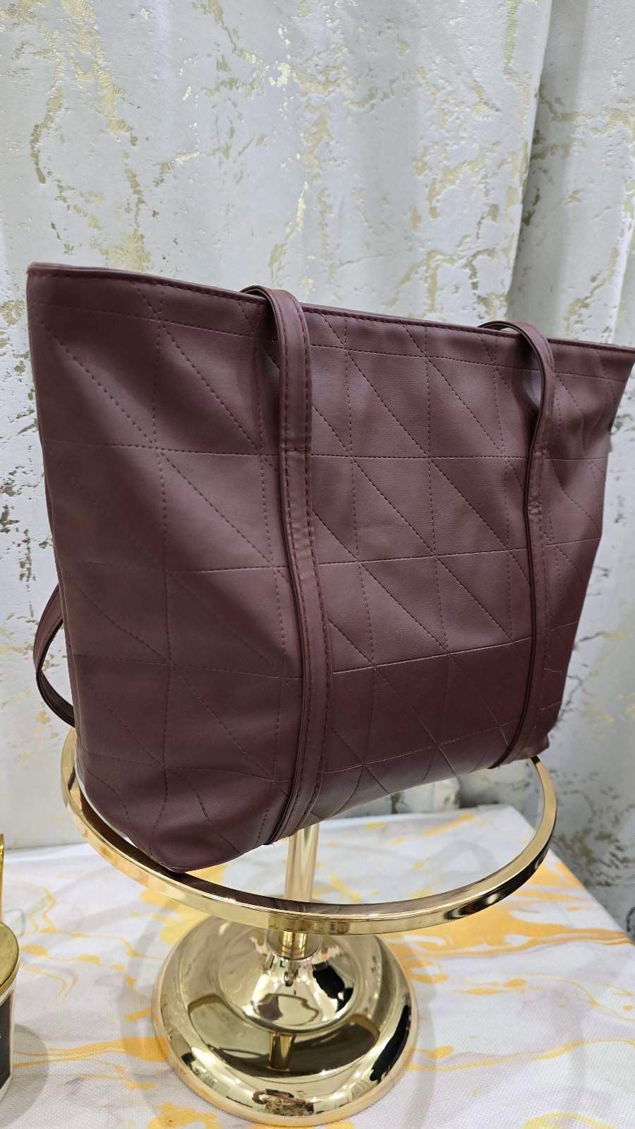 Coffee Brown Geo Tote thumbnail 4