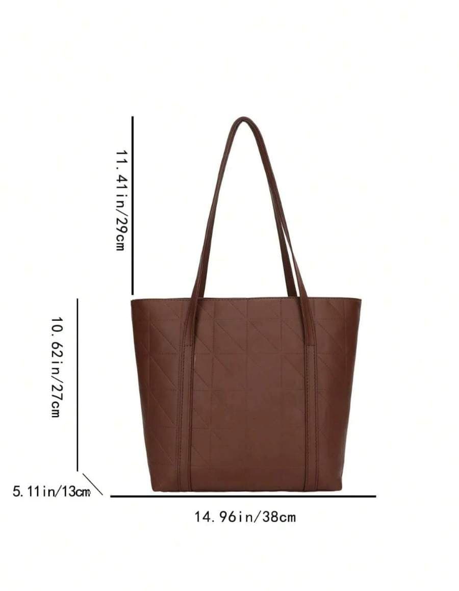 Coffee Brown Geo Tote thumbnail 3