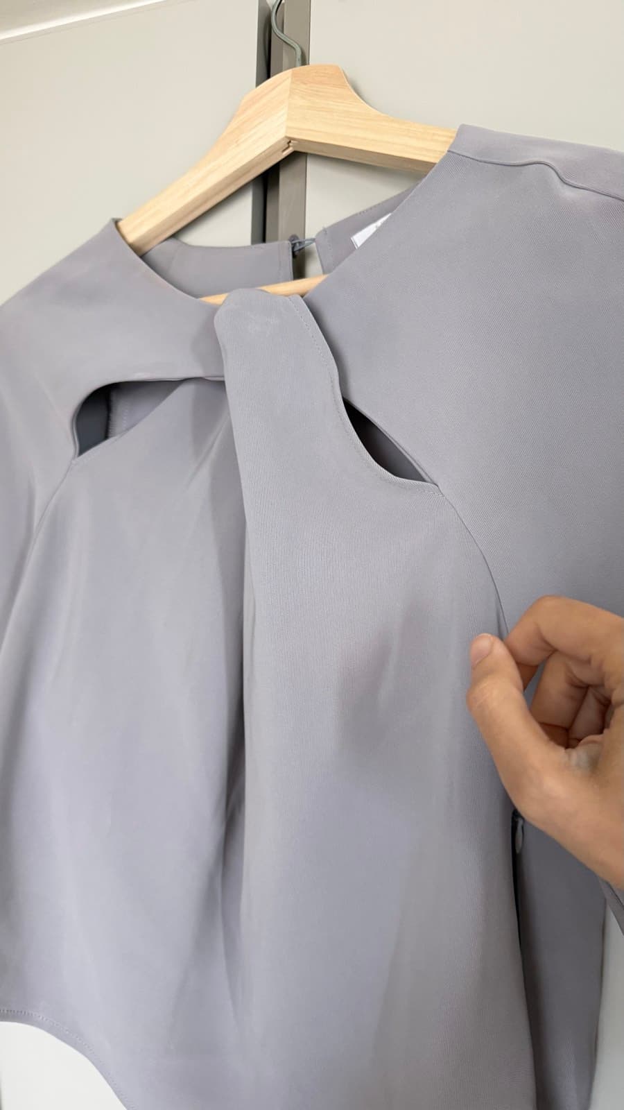 Dalida Grey Draped Blouse thumbnail 4