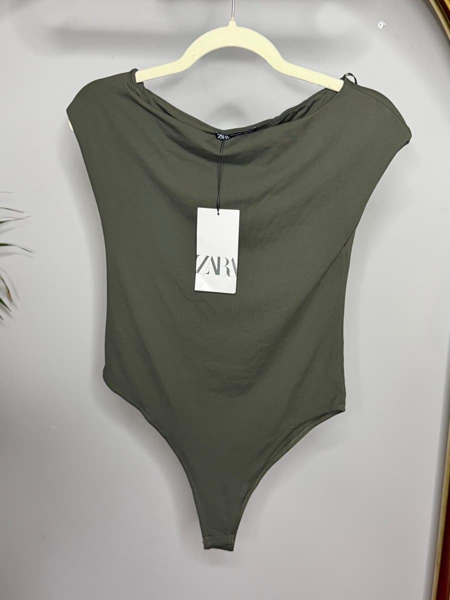Zara Olive body top new thumbnail 2