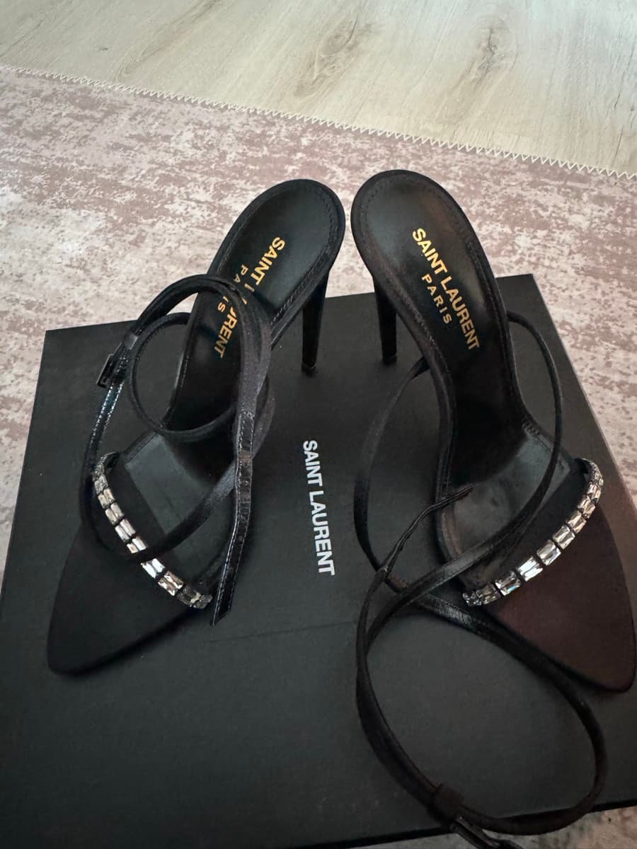 Saint Laurent Crystal Sandals thumbnail 4