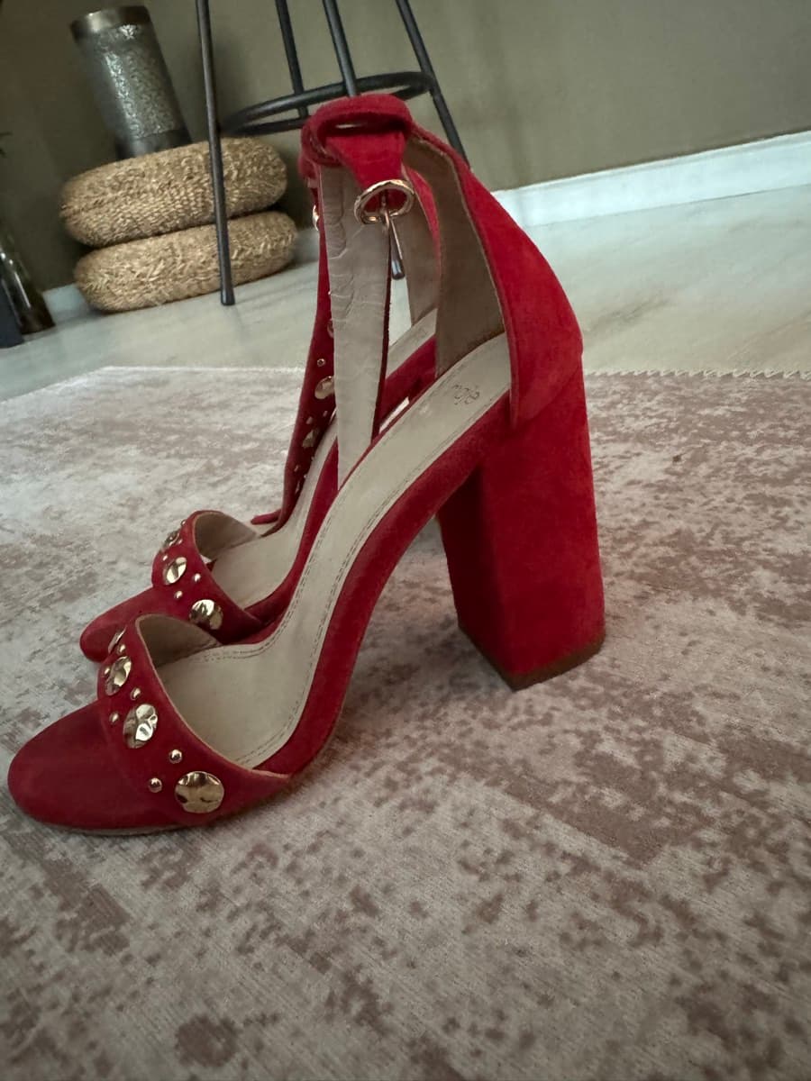 Maje Red Suede Heels thumbnail 3