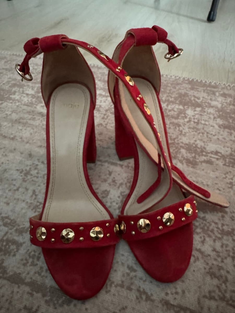 Maje Red Suede Heels