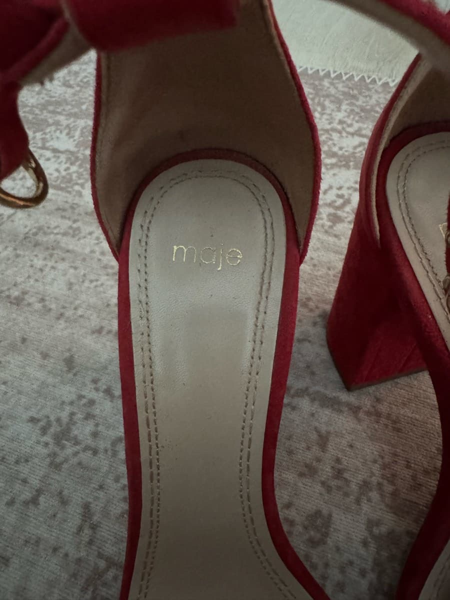 Maje Red Suede Heels thumbnail 2