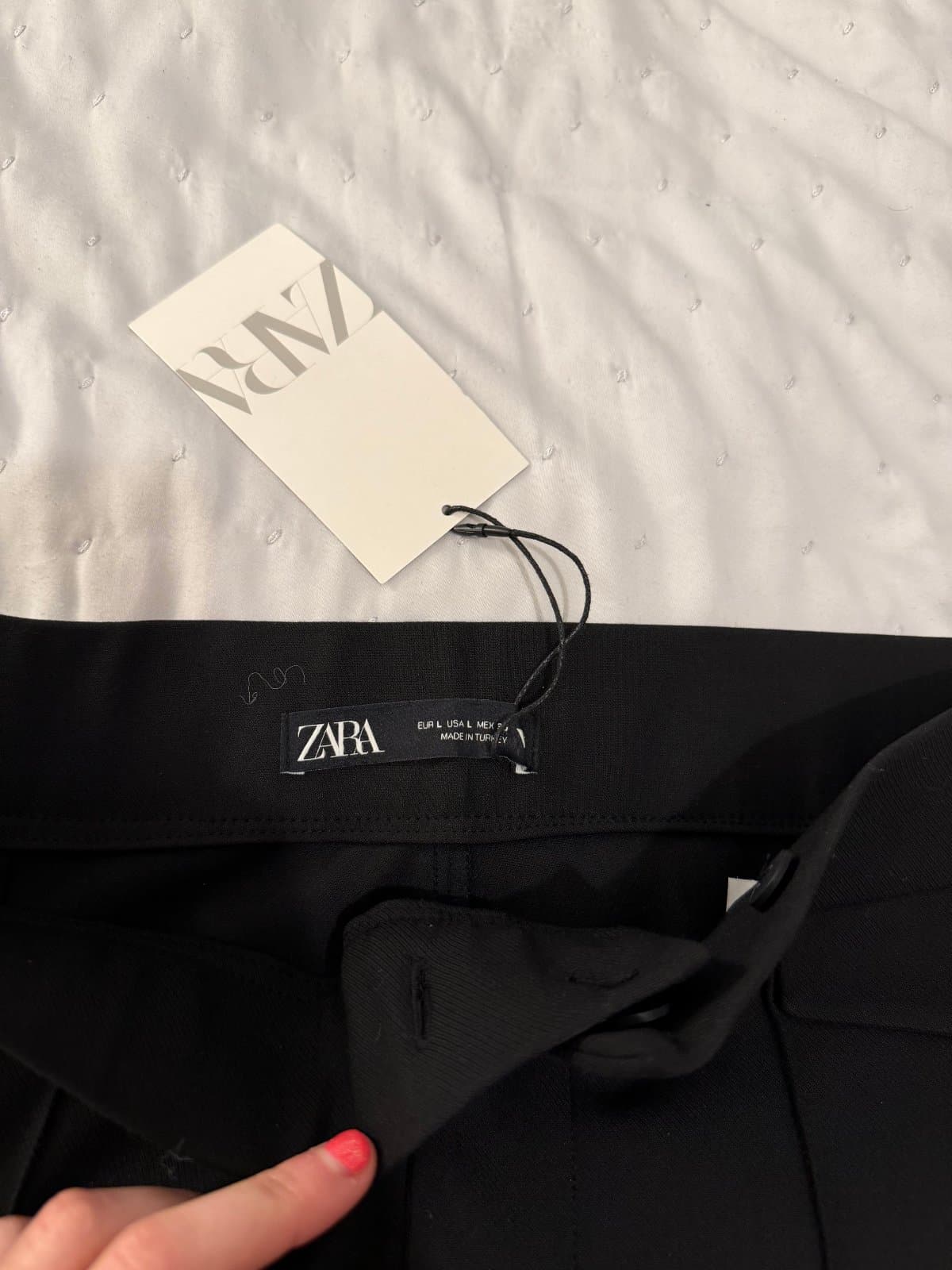 Zara Black Tailored Flared Trousers – Size L – New With Tags thumbnail 4