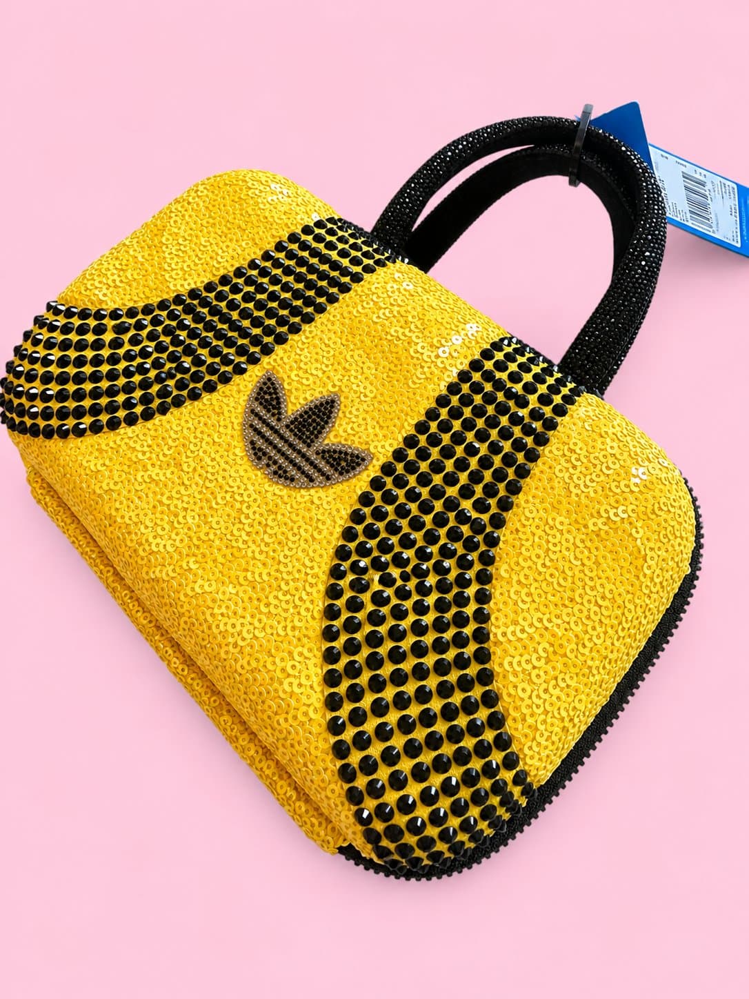 Limited Edition Adidas Originals Sequin Mini Bag – Yellow & Black ✨ thumbnail 2